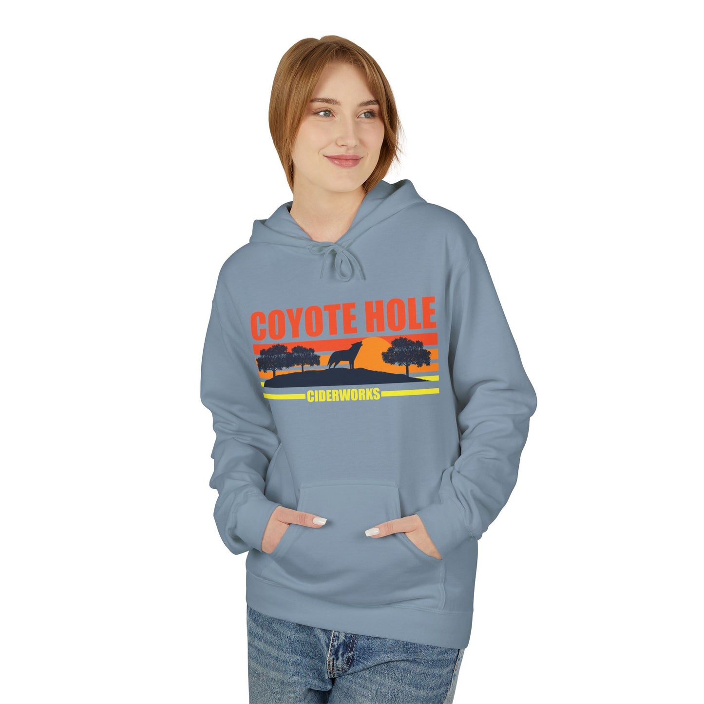 Coyote Hole Hoodie - Cozy Unisex Fleece Sweater for Fall, Gift for Nature Lovers, Outdoor Adventure Apparel, Perfect for Bonfires