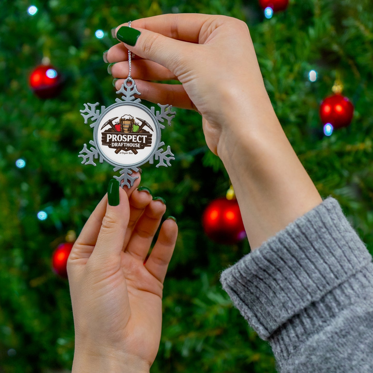 Prospect Drafthouse Pewter Snowflake Ornament