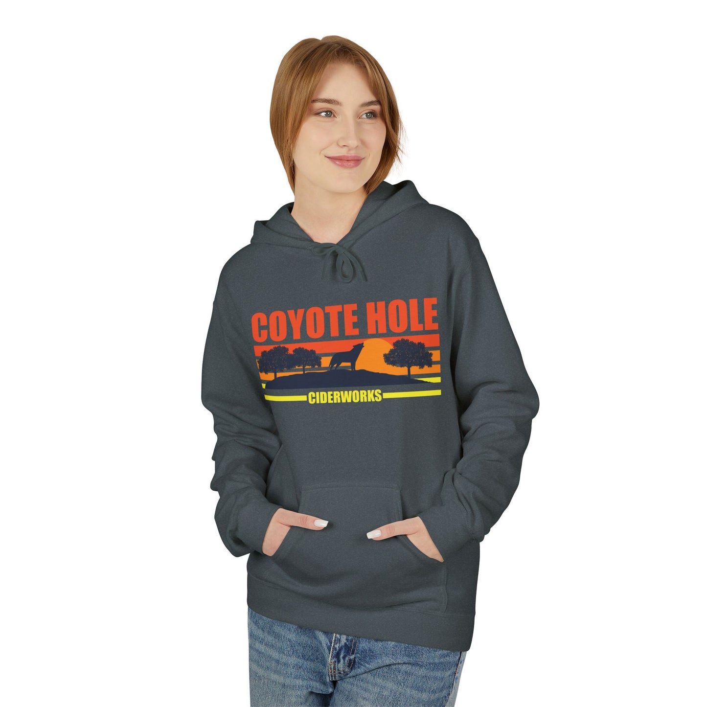 Coyote Hole Hoodie - Cozy Unisex Fleece Sweater for Fall, Gift for Nature Lovers, Outdoor Adventure Apparel, Perfect for Bonfires