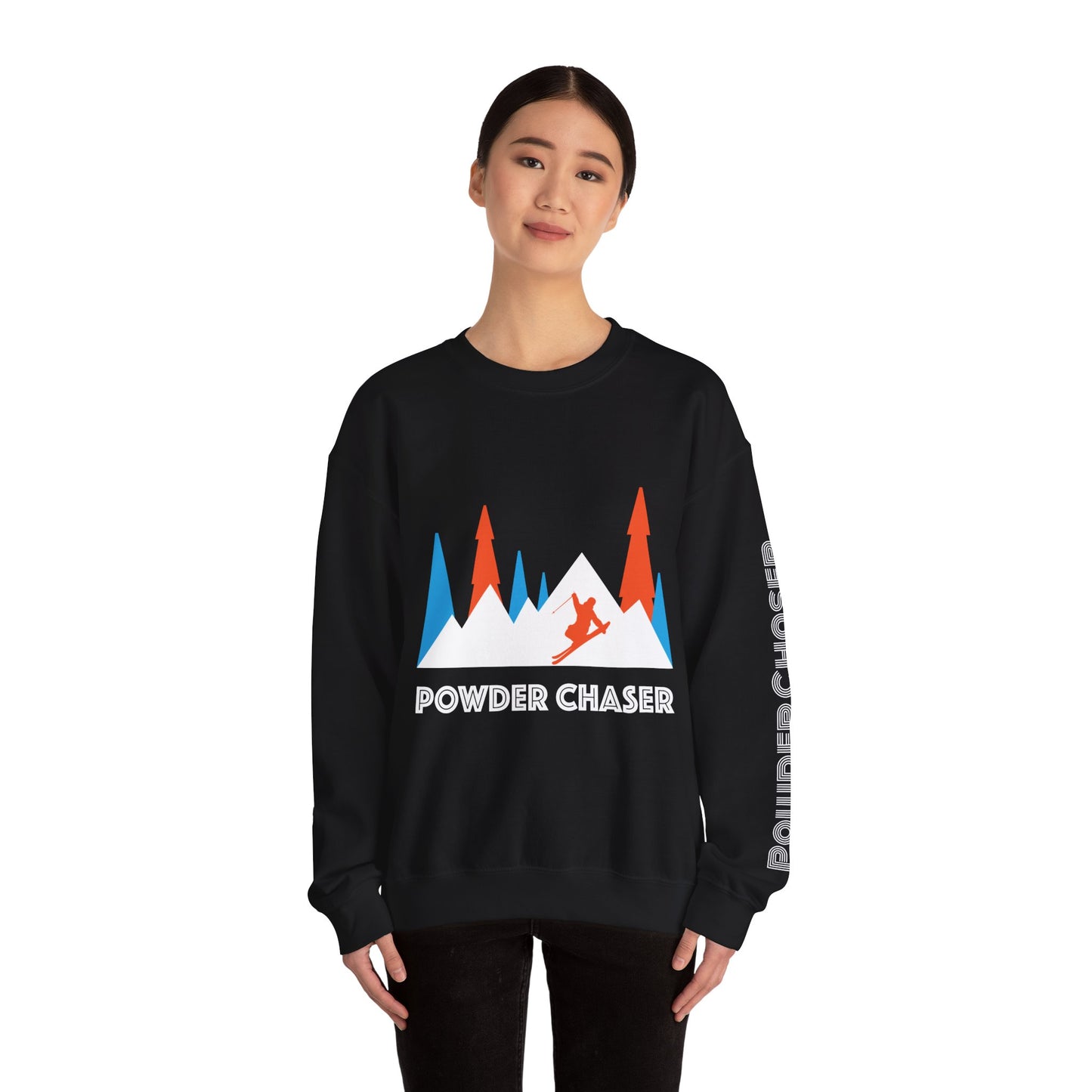 Powder Chaser Unisex Heavy Blend™ Crewneck Sweatshirt - Perfect for Skiers & Snowboarders