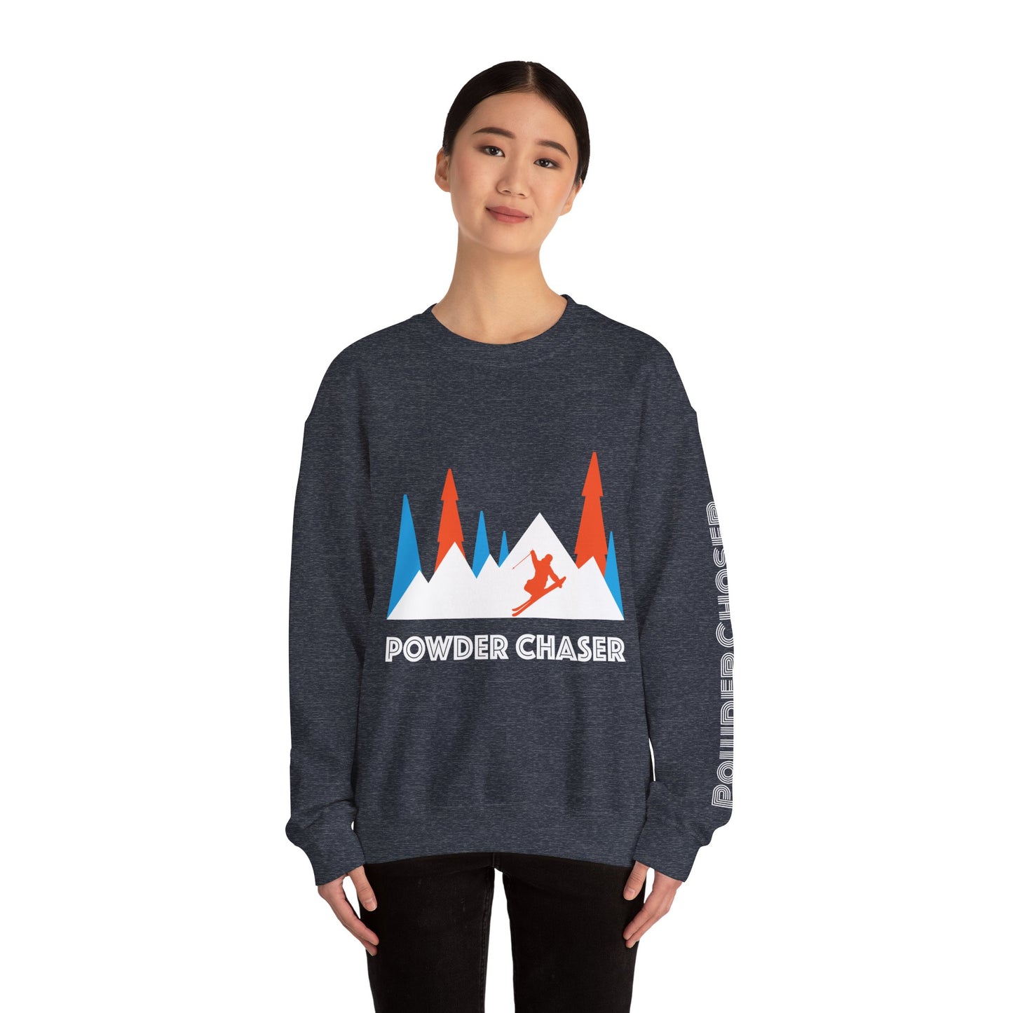Powder Chaser Unisex Heavy Blend™ Crewneck Sweatshirt - Perfect for Skiers & Snowboarders