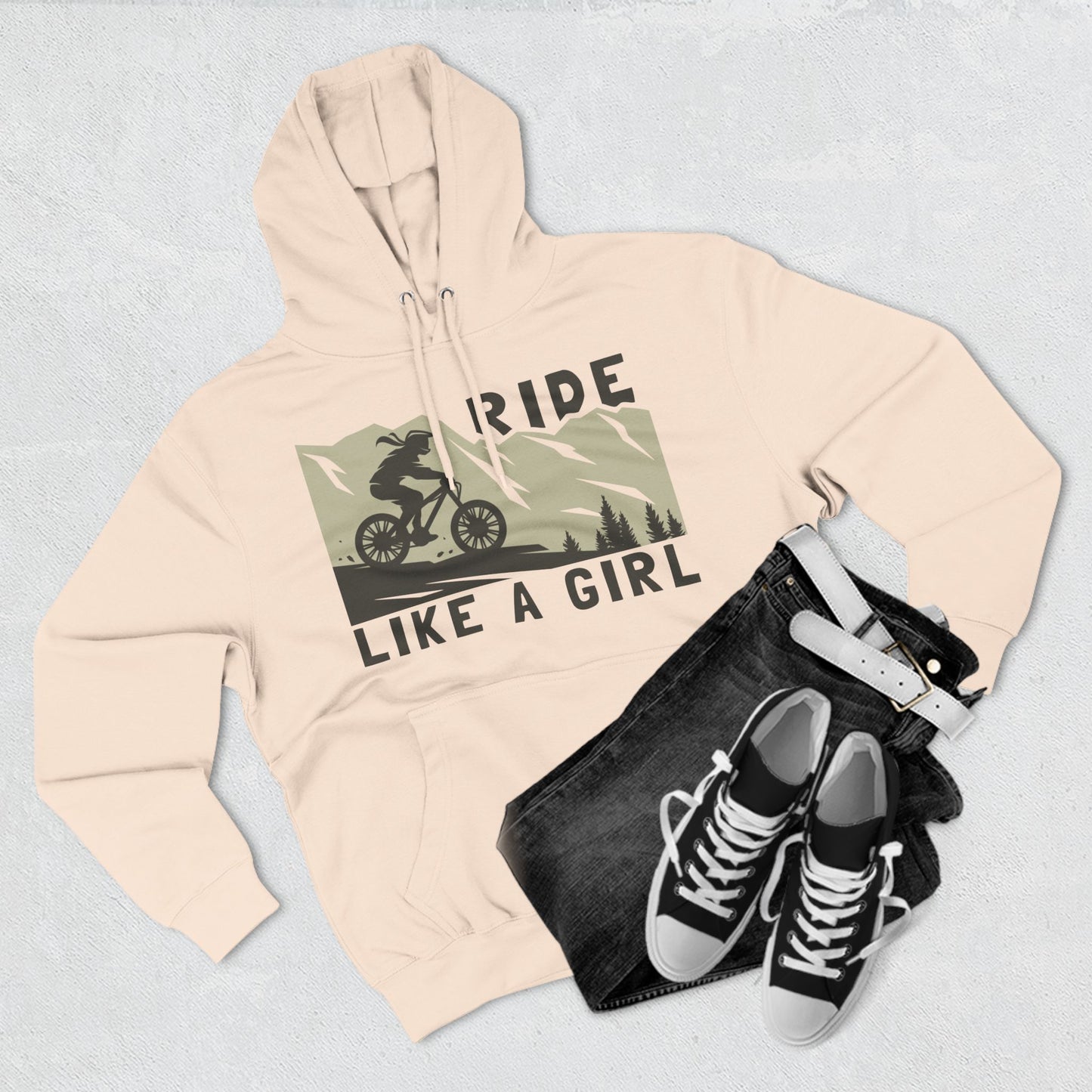 Adventure-Ready Hoodie - 'Ride Like a Girl' Design