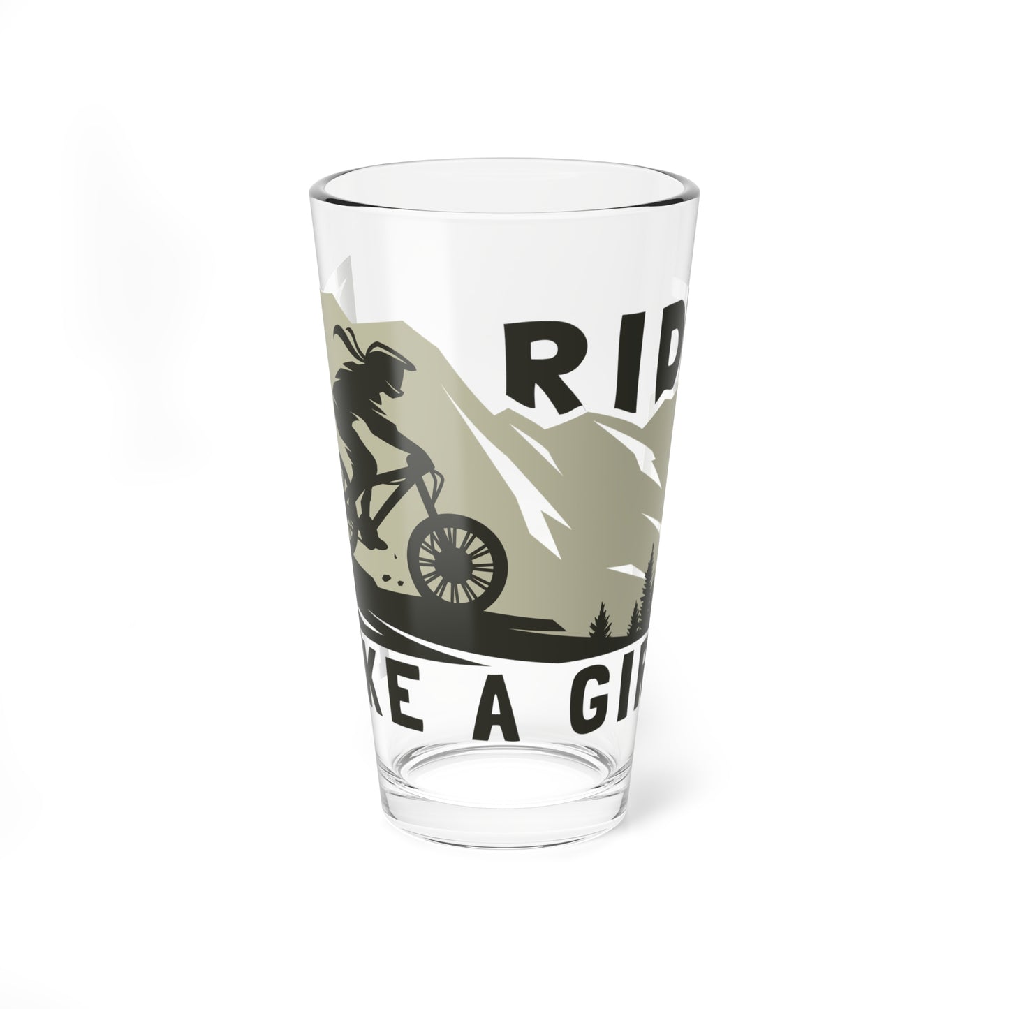 16oz Mixing Glass - Ride Like a Girl Inspirational Drinkware