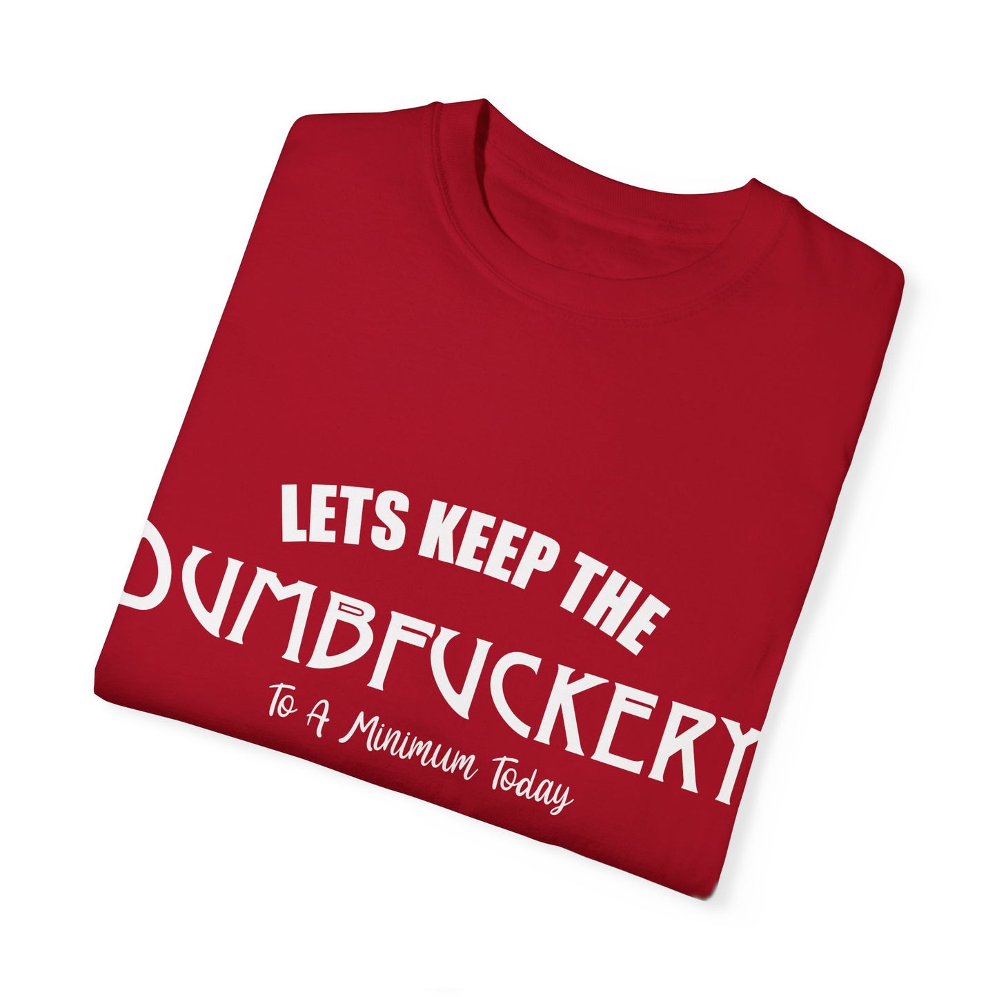Lets Keep the Dumbfuckery Down Unisex Garment-Dyed T-Shirt - Casual Everyday Essential