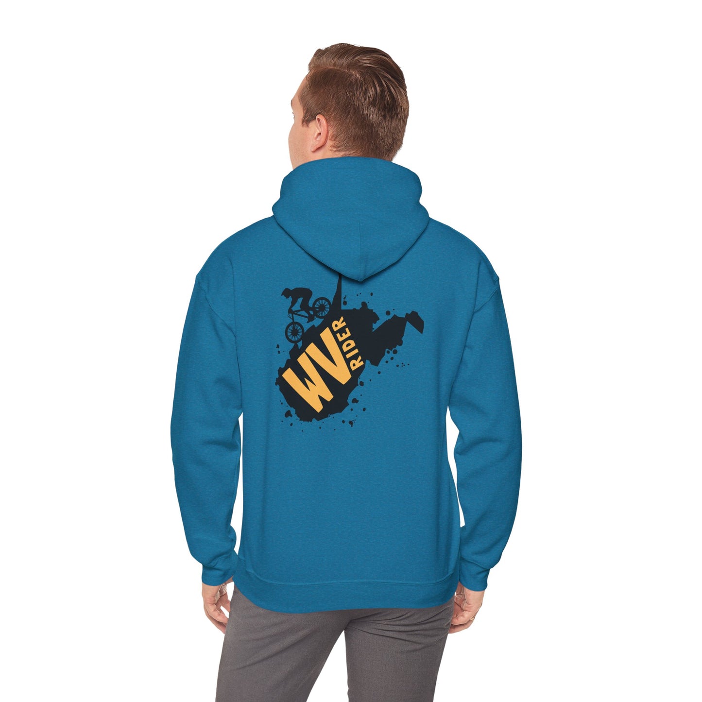 West Virginia Rider Mountain Biker Hoodie - Unisex Heavy Blend™ Sweatshirt for Outdoor Enthusiasts