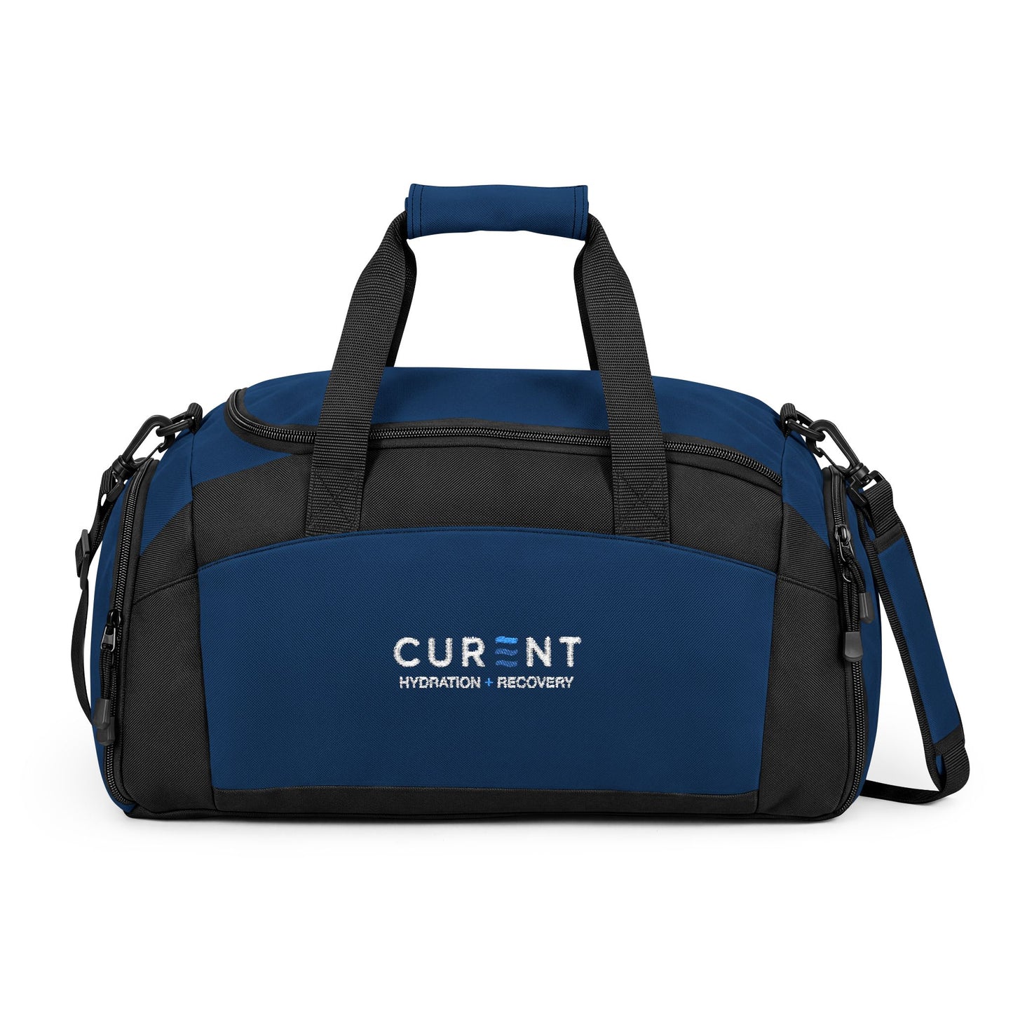 Current Motivational Gym Bag — Durable Black Duffel for Workout & Travel