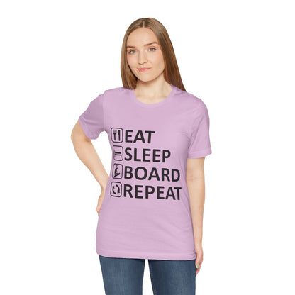 Eat Sleep Board Repeat - Unisex Jersey Tee