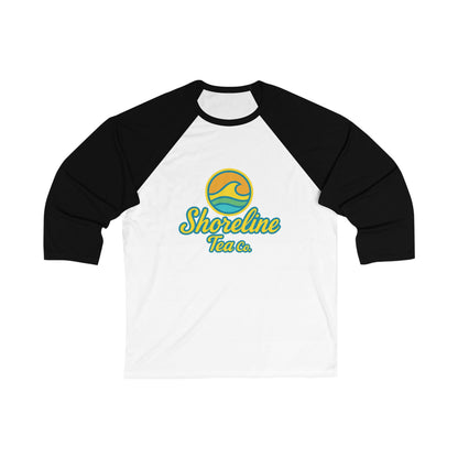 Shoreline Tea Co. Baseball Tee — Retro Beach Logo 3/4 Sleeve Raglan