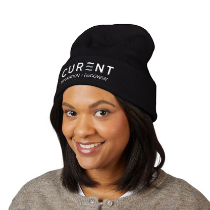 CURENT Embroidered Cuffed Beanie — Knit Hat
