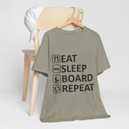 Eat Sleep Board Repeat - Unisex Jersey Tee