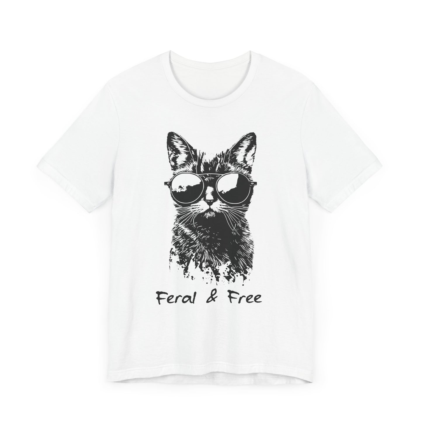 Feral and Free Funny Cat T-shirt Unisex Jersey Short Sleeve Tee