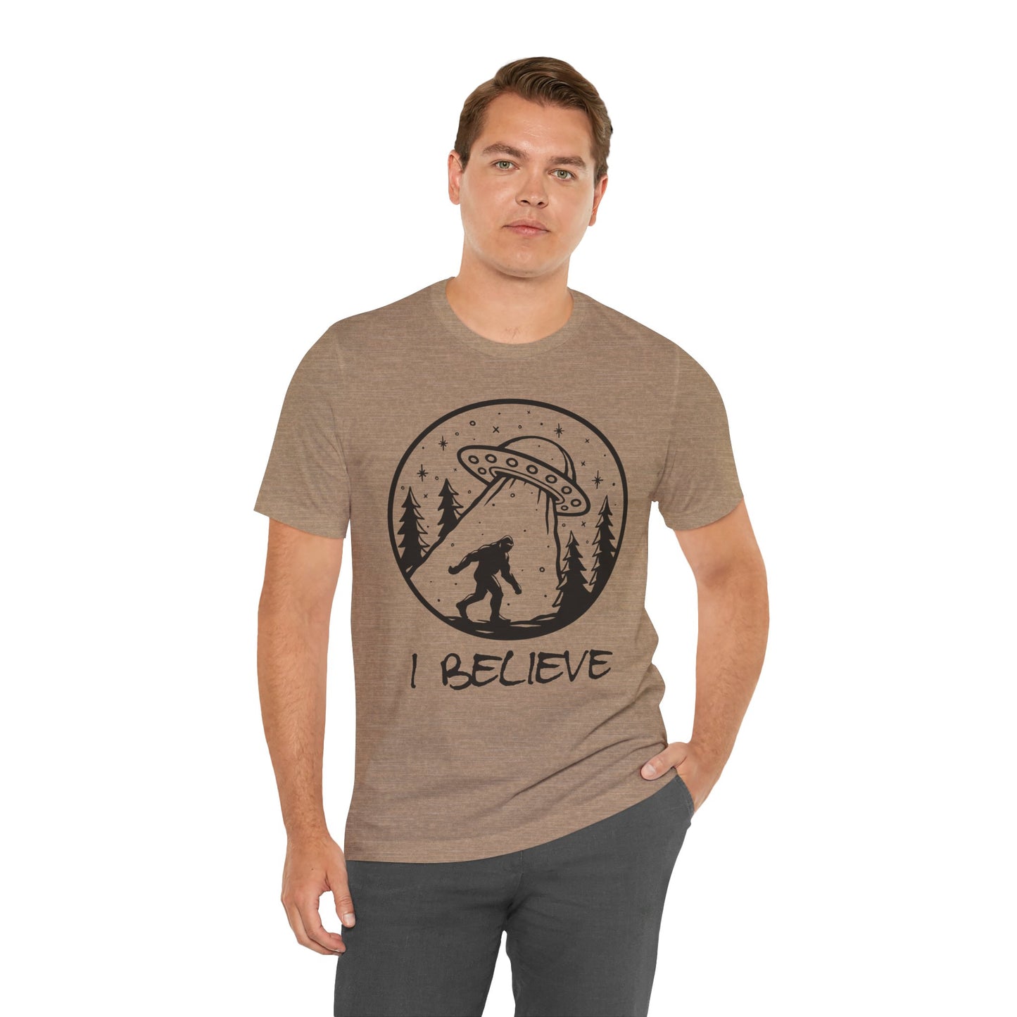 I Believe UFO and Big Foot Unisex Jersey Tee