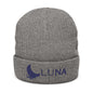 LUNA Ribbed Knit Beanie, Embroidered