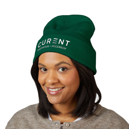 CURENT Embroidered Cuffed Beanie — Knit Hat