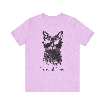 Feral and Free Funny Cat T-shirt Unisex Jersey Short Sleeve Tee