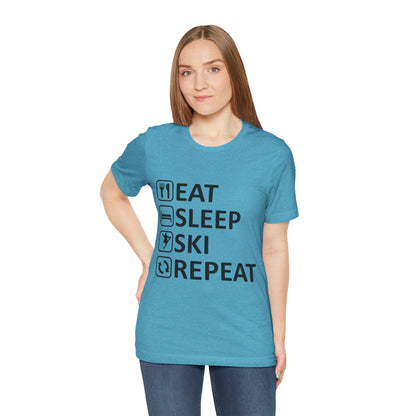 Eat Sleep Ski Repeat - Unisex Jersey Tee
