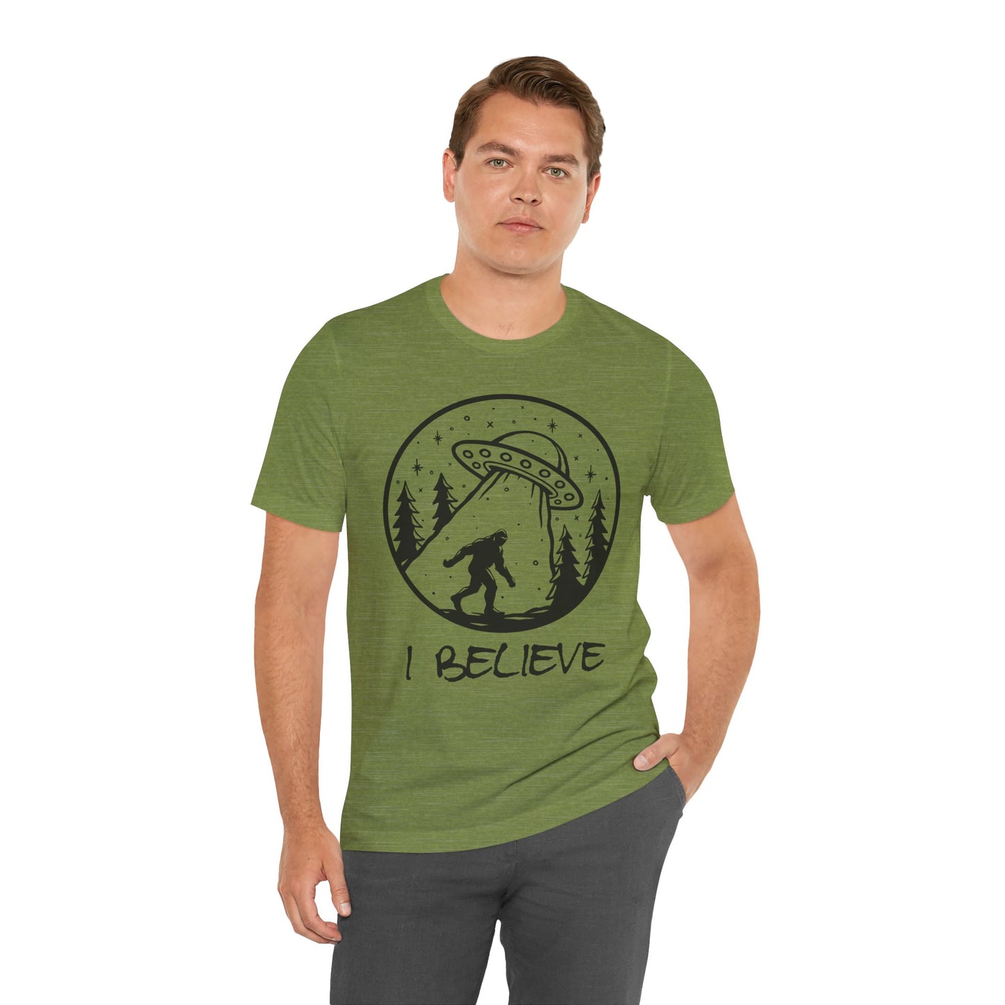 I Believe UFO and Big Foot Unisex Jersey Tee