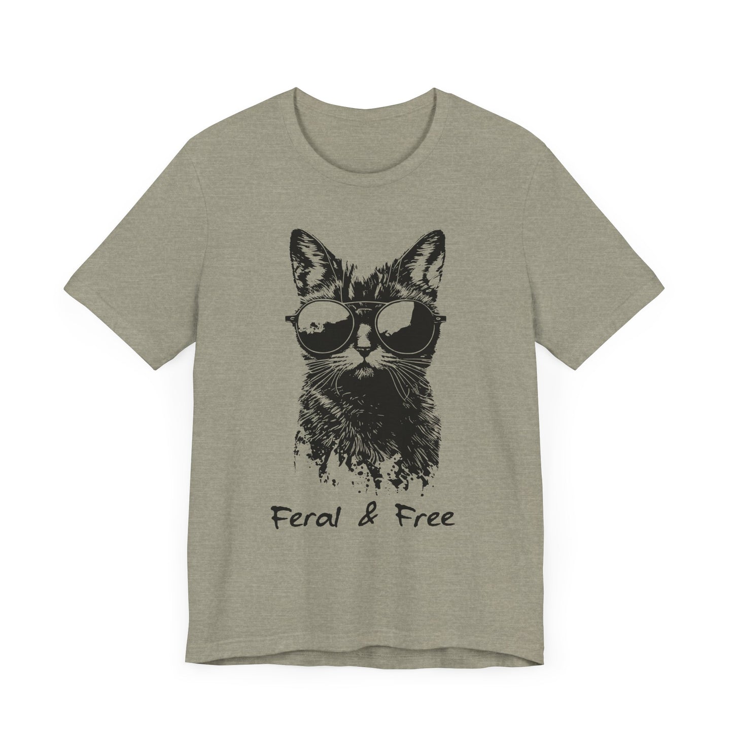 Feral and Free Funny Cat T-shirt Unisex Jersey Short Sleeve Tee