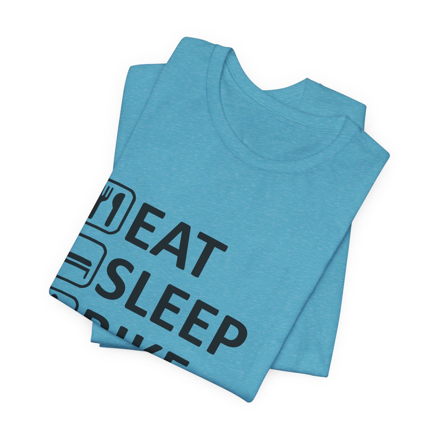 Eat Sleep Bike Repeat - Unisex Jersey Tee, Funny Cycling Shirt, Gift for Cyclists, Casual Wear, Bike Lover's Tee, Sports Enthusiast Top
