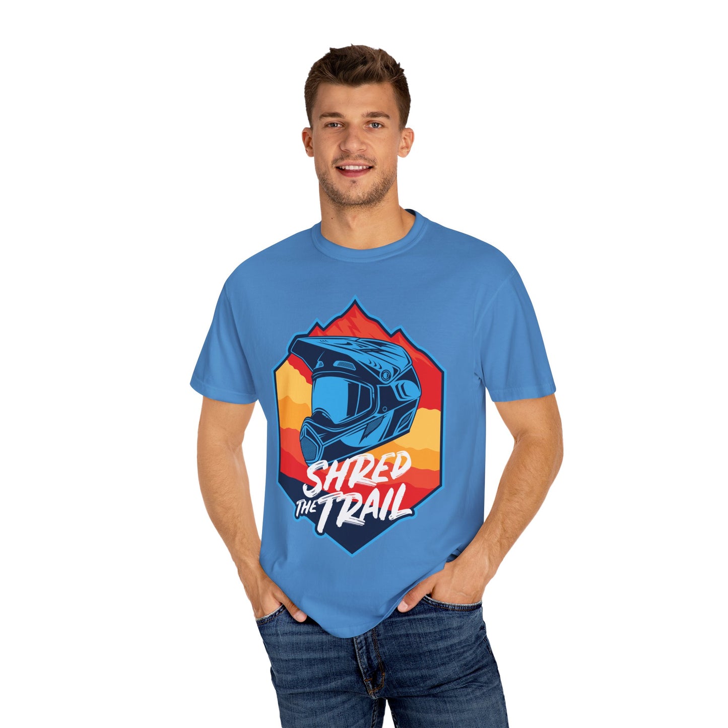 Shred The Trail Adventure T-Shirt - Unisex Garment-Dyed Tee for Outdoor Enthusiasts