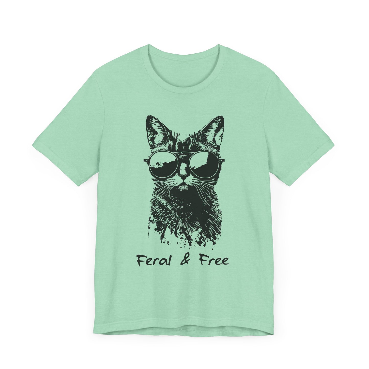 Feral and Free Funny Cat T-shirt Unisex Jersey Short Sleeve Tee