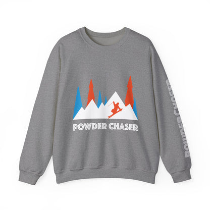 Powder Chaser Unisex Heavy Blend™ Crewneck Sweatshirt - Perfect for Skiers & Snowboarders