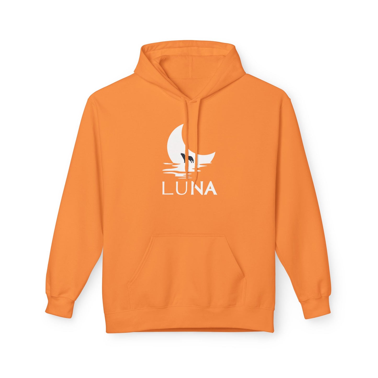 LUNA Moonlit Fleece Hoodie, Cozy Unisex Hoodie, Casual Sweatshirt, Winter Gift, Celestial Clothing, Night Sky Apparel
