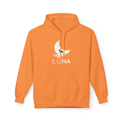 LUNA Moonlit Fleece Hoodie, Cozy Unisex Hoodie, Casual Sweatshirt, Winter Gift, Celestial Clothing, Night Sky Apparel