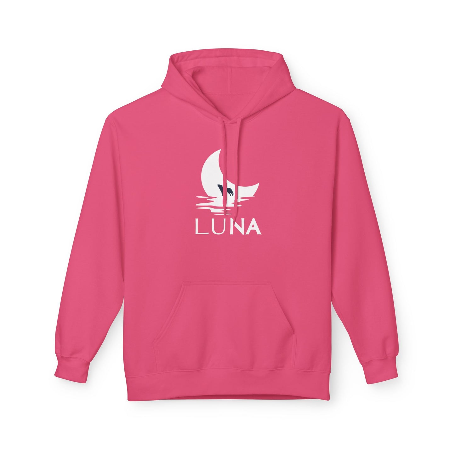 LUNA Moonlit Fleece Hoodie, Cozy Unisex Hoodie, Casual Sweatshirt, Winter Gift, Celestial Clothing, Night Sky Apparel