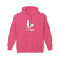 LUNA Moonlit Fleece Hoodie, Cozy Unisex Hoodie, Casual Sweatshirt, Winter Gift, Celestial Clothing, Night Sky Apparel