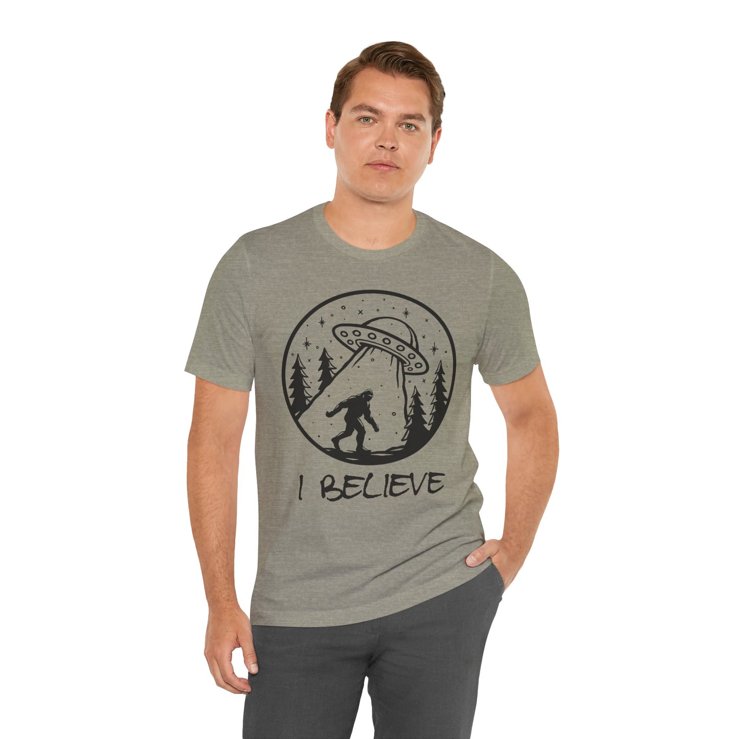 I Believe UFO and Big Foot Unisex Jersey Tee