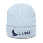 LUNA Ribbed Knit Beanie, Embroidered