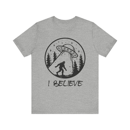 I Believe UFO and Big Foot Unisex Jersey Tee