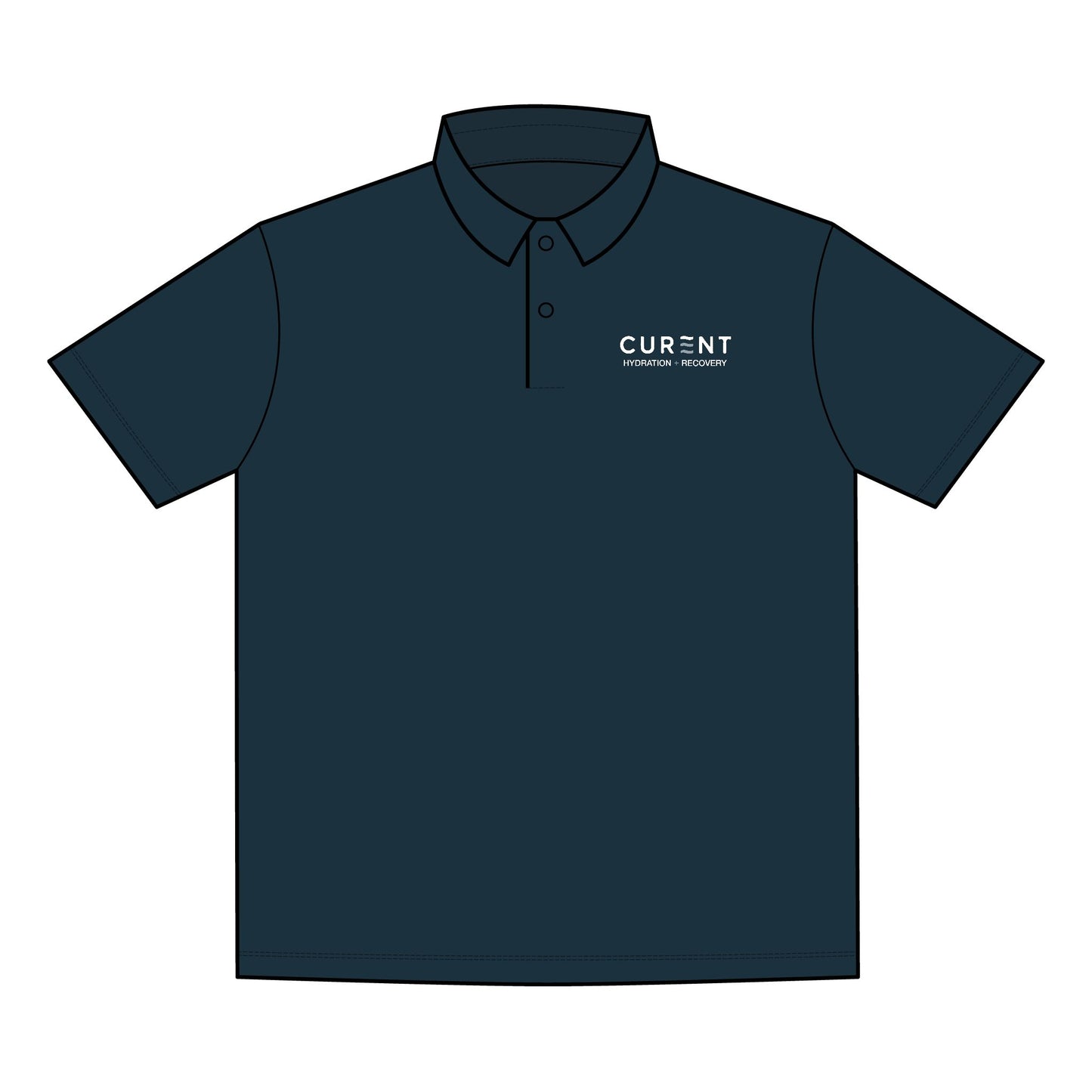 Men's Recharge Jersey Polo — 'Current' Logo Performance Work Shirt