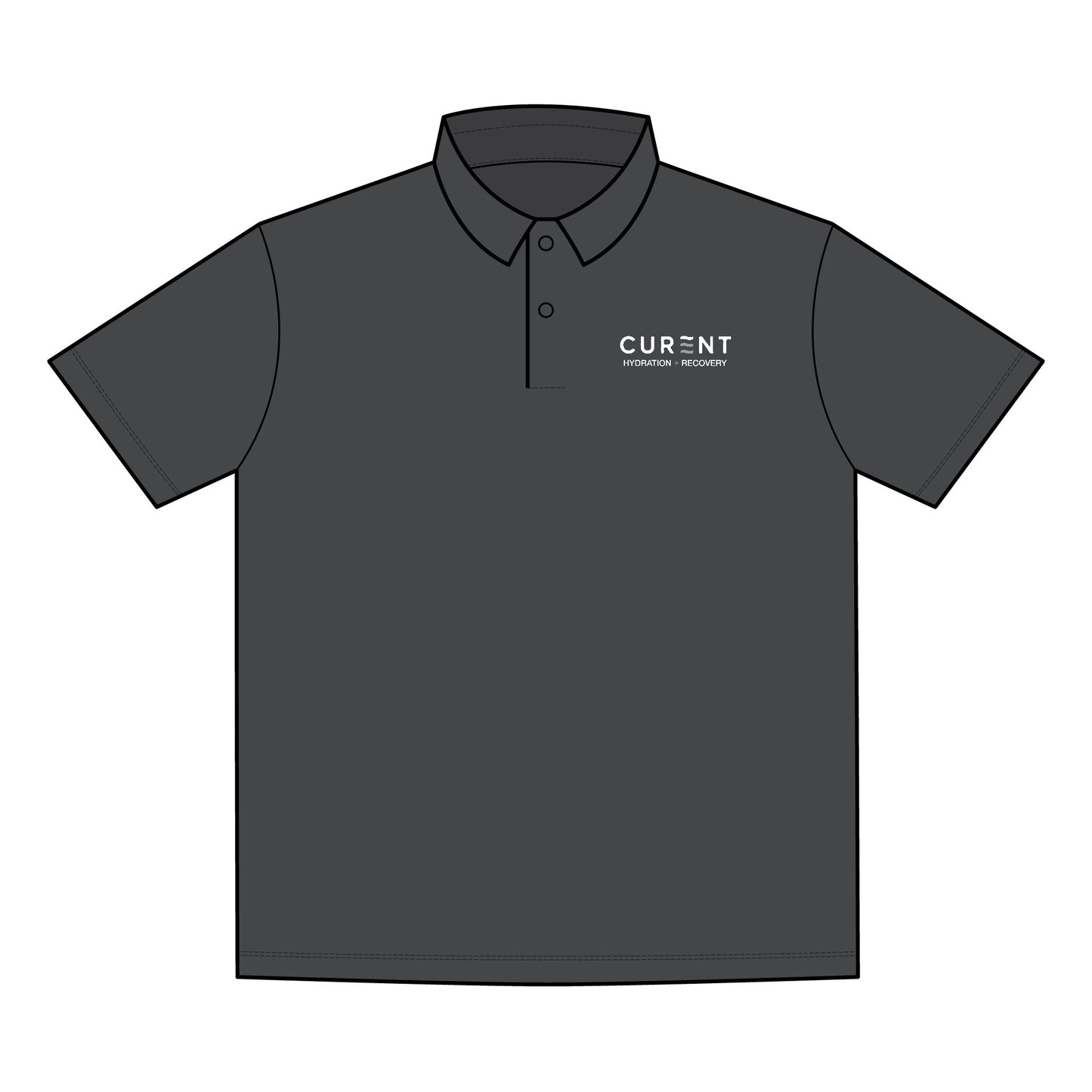Men's Recharge Jersey Polo — 'Current' Logo Performance Work Shirt