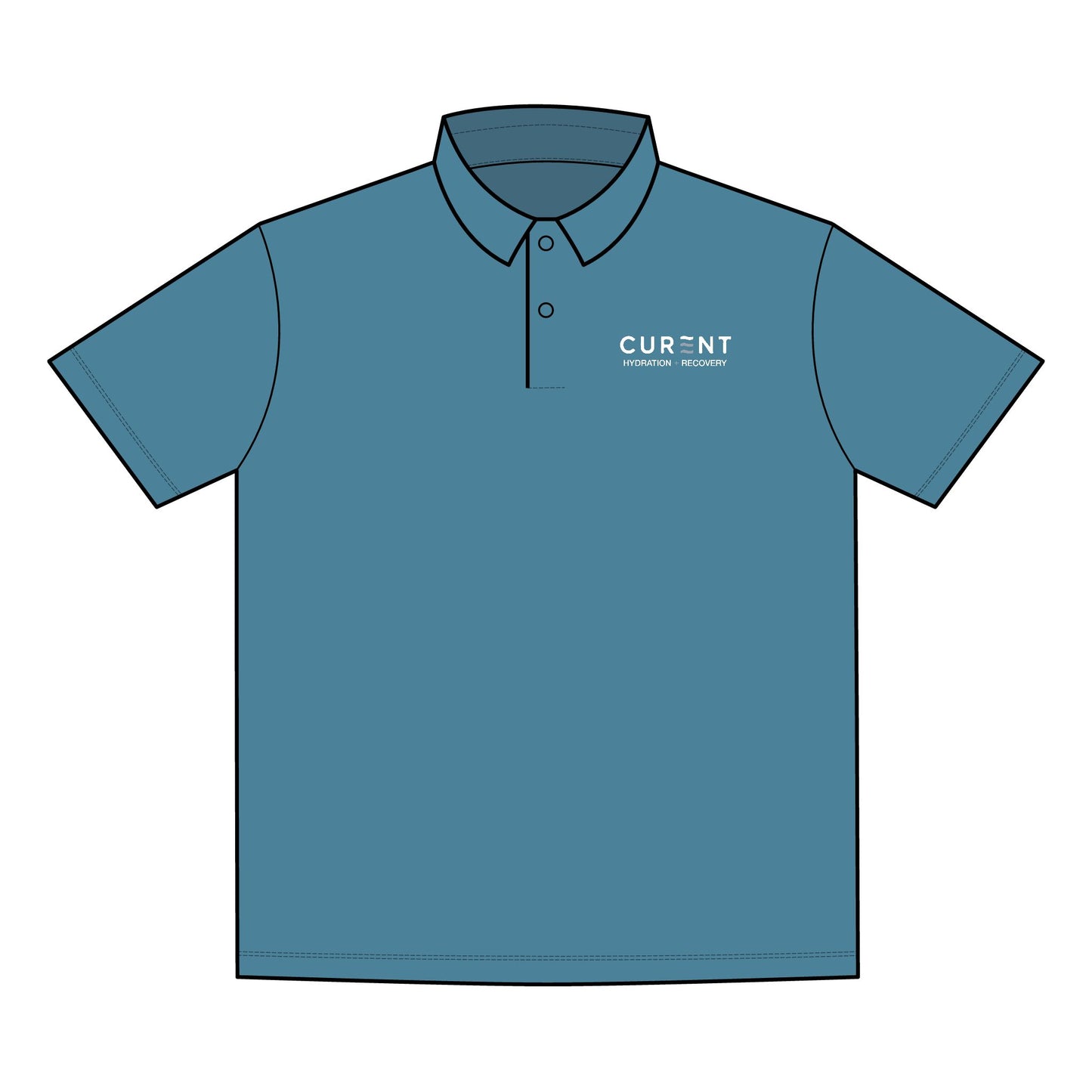 Men's Recharge Jersey Polo — 'Current' Logo Performance Work Shirt