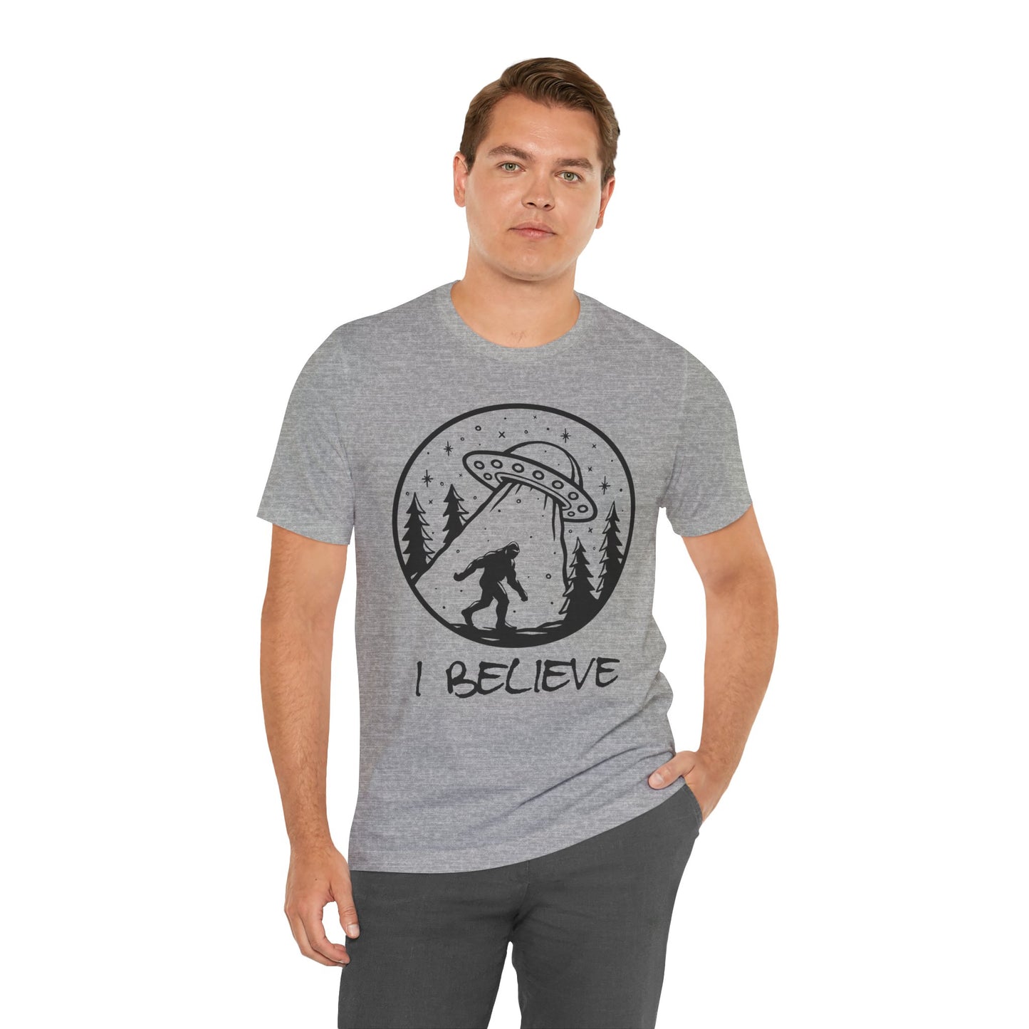 I Believe UFO and Big Foot Unisex Jersey Tee