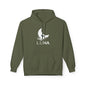 LUNA Moonlit Fleece Hoodie, Cozy Unisex Hoodie, Casual Sweatshirt, Winter Gift, Celestial Clothing, Night Sky Apparel