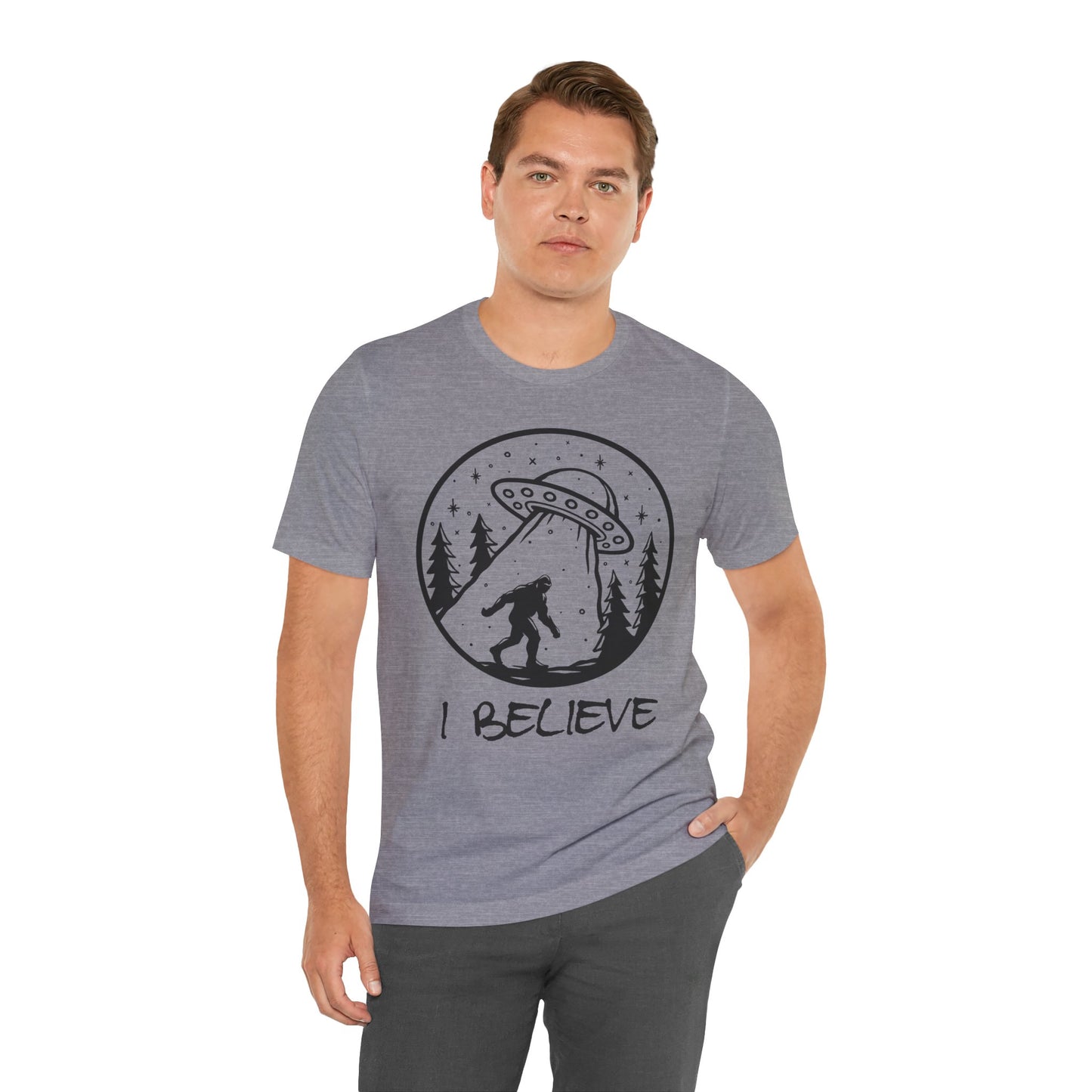 I Believe UFO and Big Foot Unisex Jersey Tee