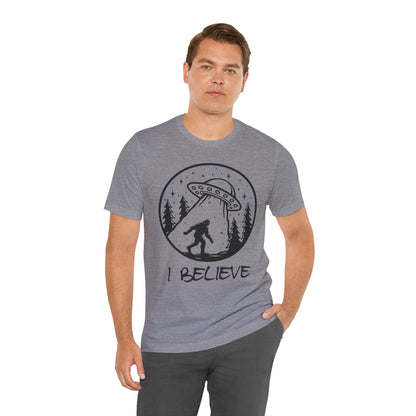 I Believe UFO and Big Foot Unisex Jersey Tee