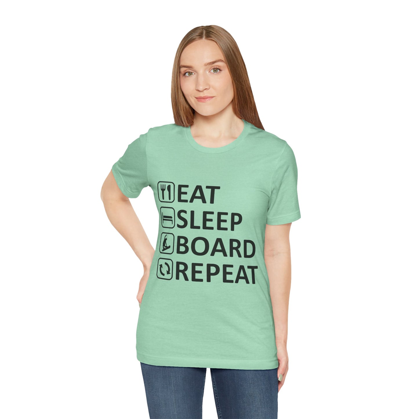 Eat Sleep Board Repeat - Unisex Jersey Tee