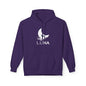 LUNA Moonlit Fleece Hoodie, Cozy Unisex Hoodie, Casual Sweatshirt, Winter Gift, Celestial Clothing, Night Sky Apparel