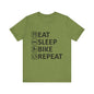 Eat Sleep Bike Repeat - Unisex Jersey Tee, Funny Cycling Shirt, Gift for Cyclists, Casual Wear, Bike Lover's Tee, Sports Enthusiast Top