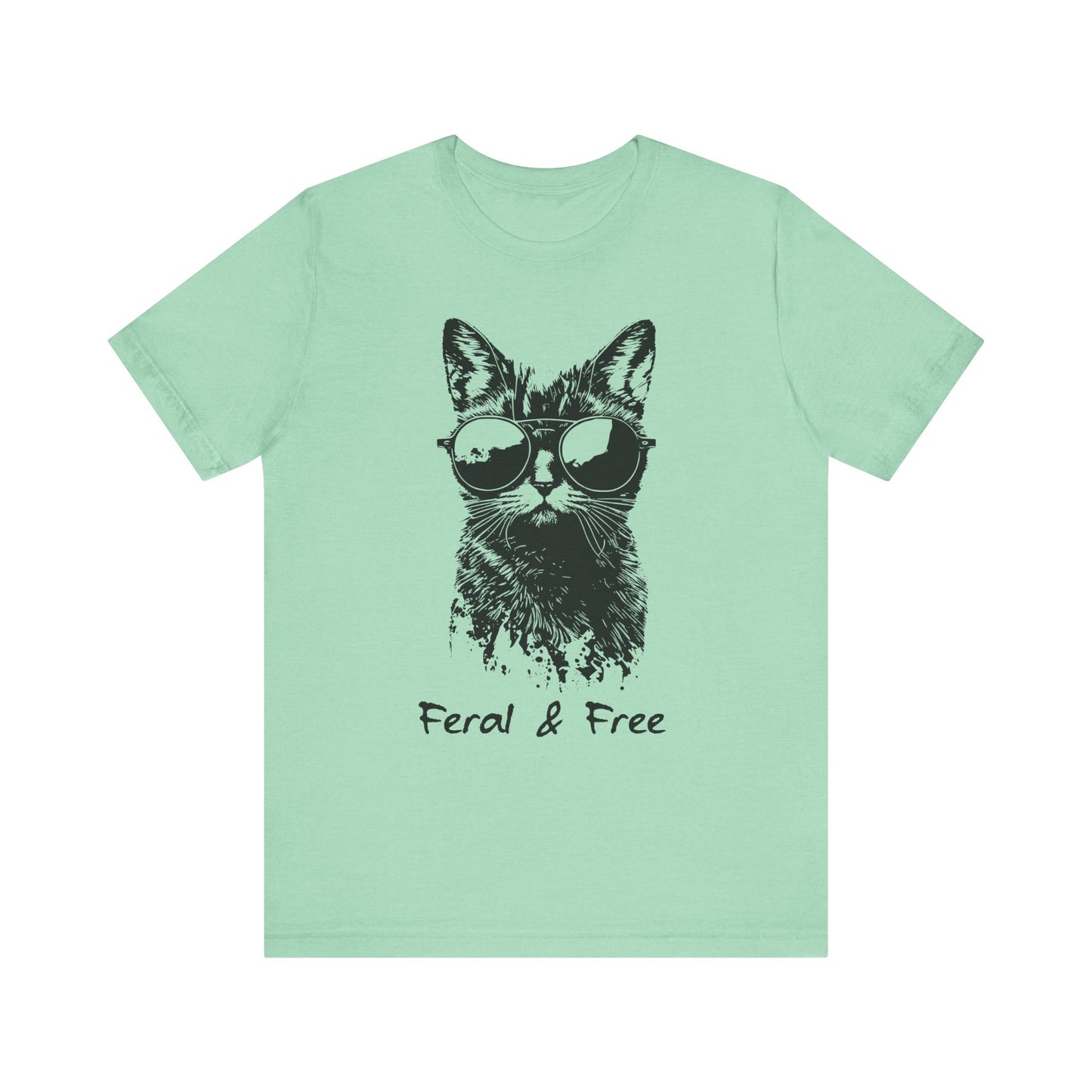 Feral and Free Funny Cat T-shirt Unisex Jersey Short Sleeve Tee