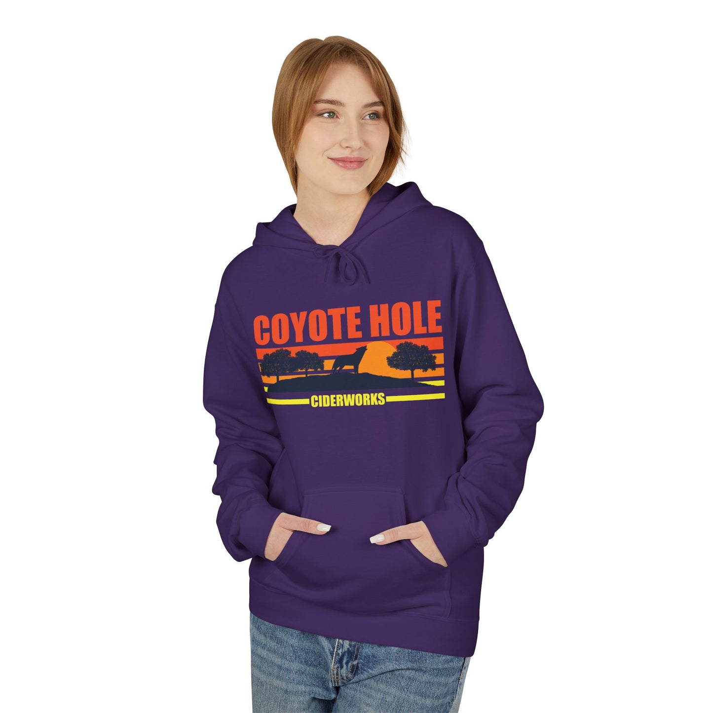 Coyote Hole Hoodie - Cozy Unisex Fleece Sweater for Fall, Gift for Nature Lovers, Outdoor Adventure Apparel, Perfect for Bonfires