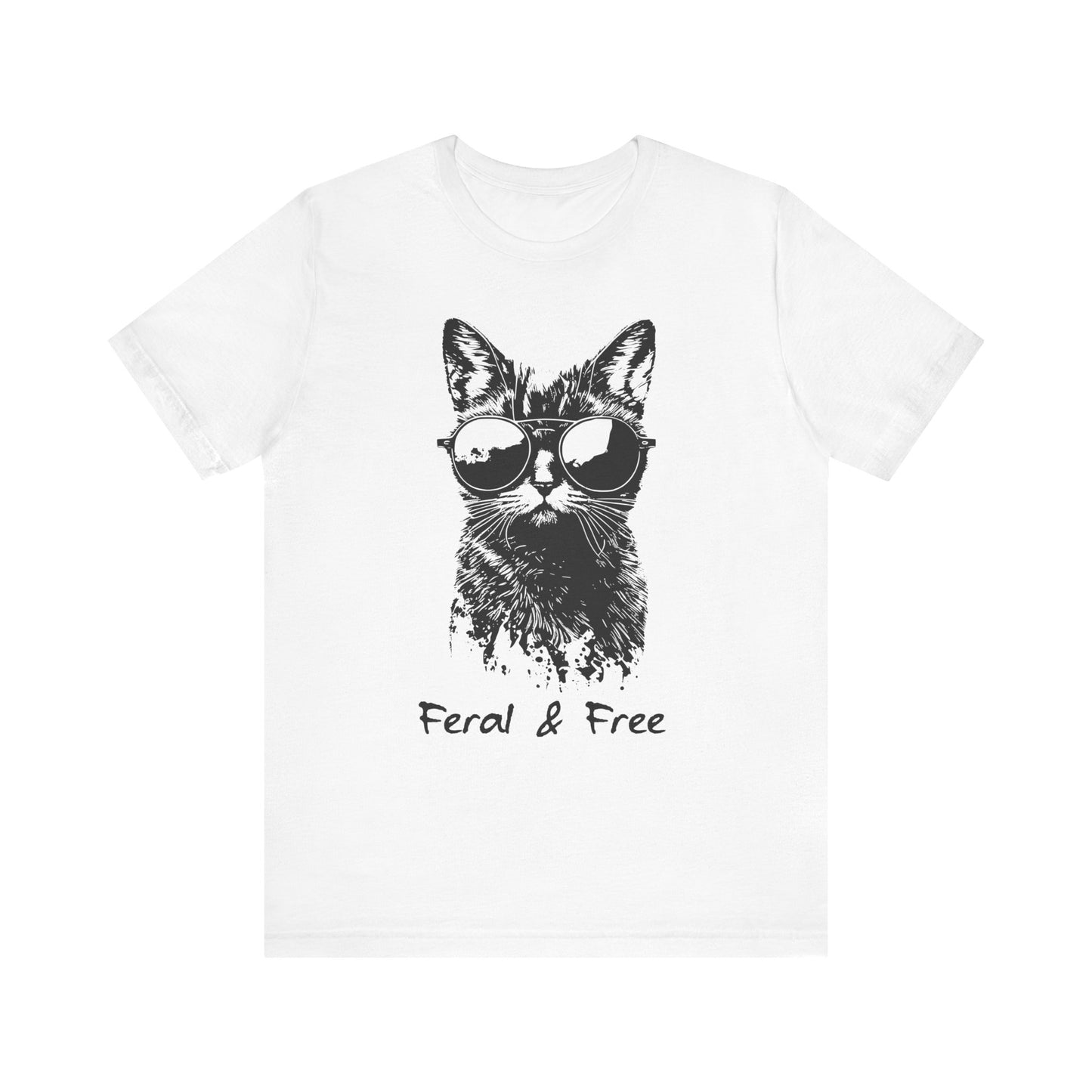 Feral and Free Funny Cat T-shirt Unisex Jersey Short Sleeve Tee