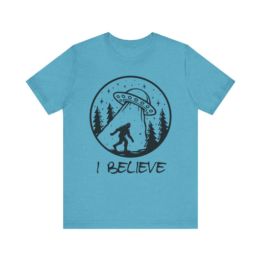 I Believe UFO and Big Foot Unisex Jersey Tee