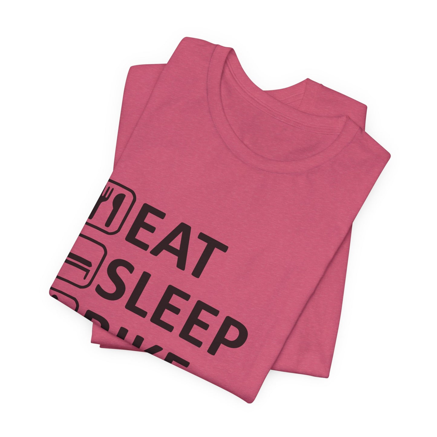 Eat Sleep Bike Repeat - Unisex Jersey Tee, Funny Cycling Shirt, Gift for Cyclists, Casual Wear, Bike Lover's Tee, Sports Enthusiast Top