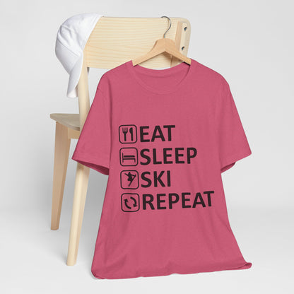 Eat Sleep Ski Repeat - Unisex Jersey Tee