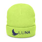 LUNA Ribbed Knit Beanie, Embroidered